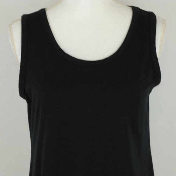 J. Jill Stretch Women's Small Black Pima Cotton Knit Scoop Neck Sheath Dress - Picture 2 of 7